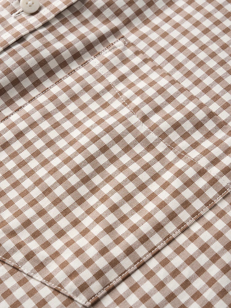 SIMWOOD 2026 Spring New Oversize 170gsm Liquid Ammonia Finish Fabric Shirts Men Checked Plaid Casual Shirts