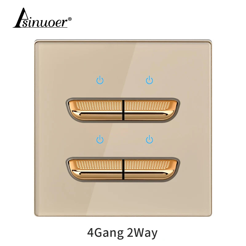 Black Tempered Glass Wall Switch Panel Led European 16a Socket Retro Toggle Light Switch Eu Uk Standard 2usb Socket 1Gang-4gang