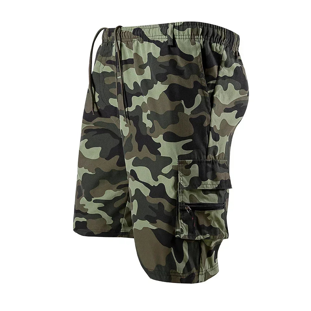 Men's Camouflage Cargo Shorts Casual Loose Work Tooling Shorts Summer Male's Outdoor Multi-pockets Knee Length Short Pants S-3XL