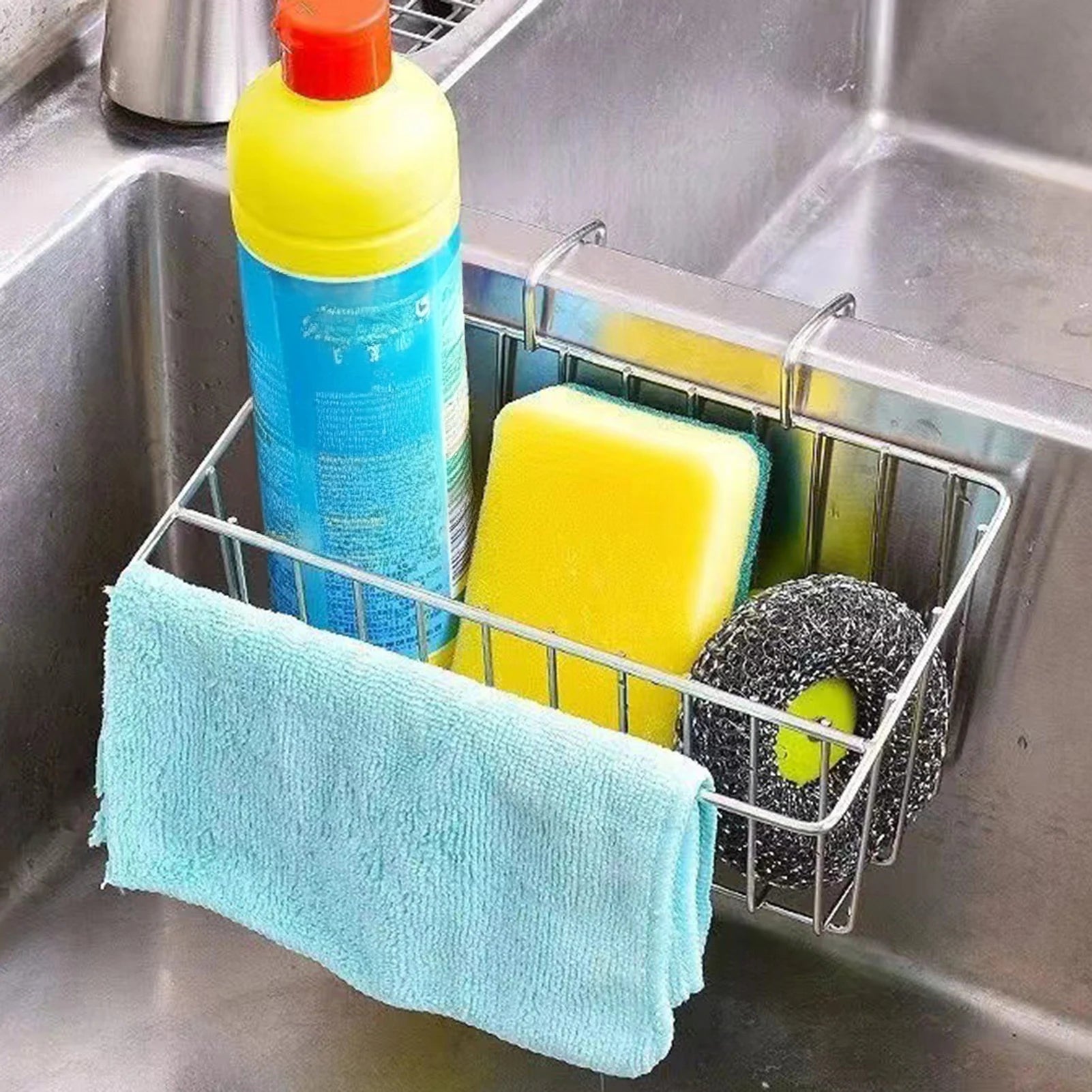 Kitchen Sink Drain Rack Organizer Sponge Storage Faucet Holder Soap Drainer Dishcloth Towel Rack Kitchen Sink Organizer