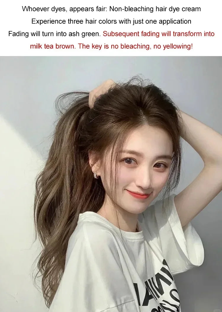 Plant hair dye Hazelnut Ash Brown Non-Bleaching Dye Cream Permanent Hair Color Instant Dye for Hair
