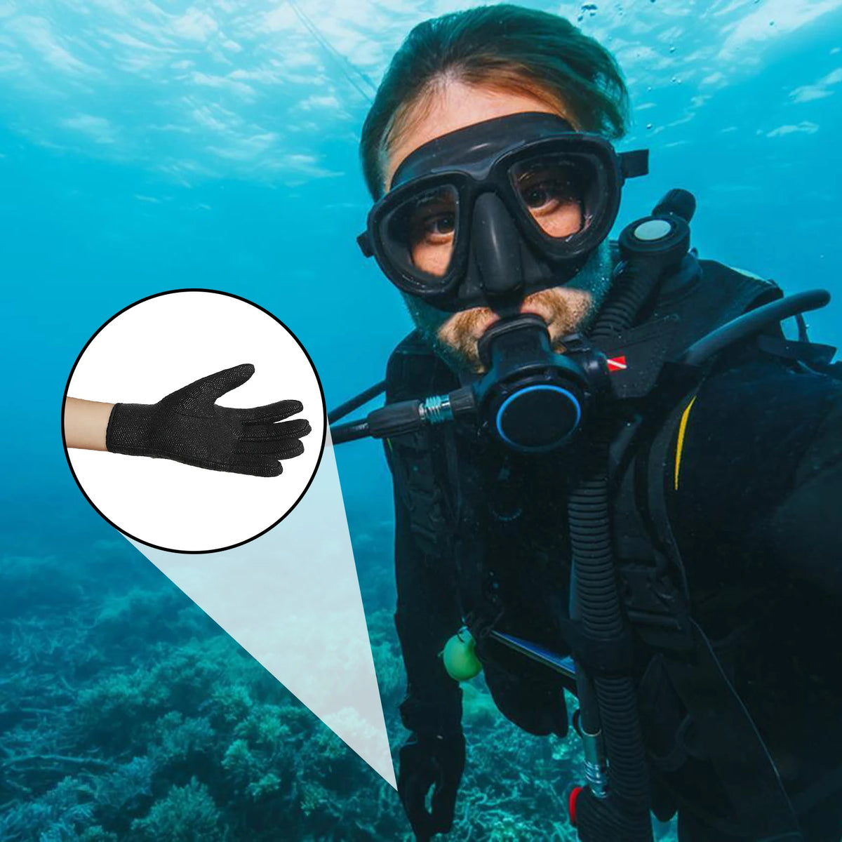 1.5mm Neoprene Diving Gloves Anti Slip Warm Waterproof for Surfing Swimming Snorkeling Paddle Board Winter Sports