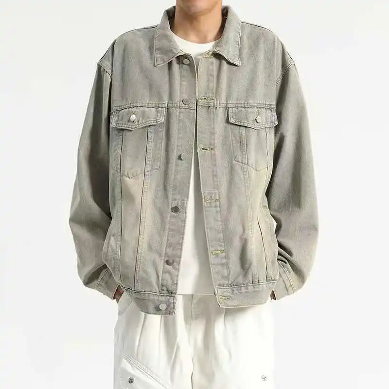 2026 Denim Jackets Men's Fashion Casual Multi Pockets Cargo Jacket Handsome Motorcycle Jean Coats New Men Clothing Oversized 5XL