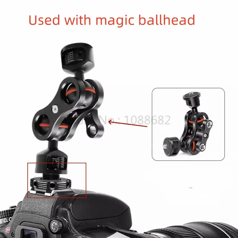 Jadkinsta 1/4 Camera Hot Shoe Mount Screw Adapter to 1/4 or M14 for Tripod Microphone Monitor One Nut Microphone Screw Adapter