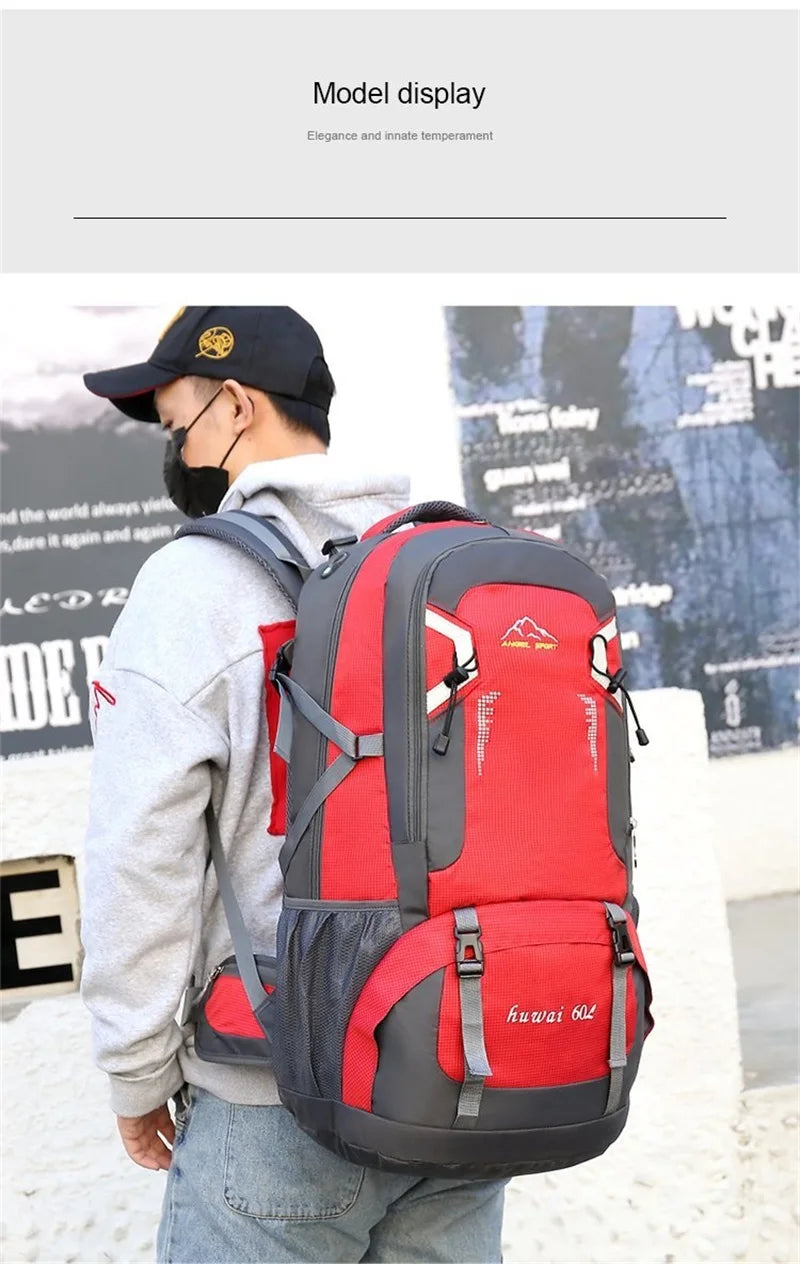 Large Capacity Travel Backpack 40l 60l Waterproof Back Pack Laptop Bag For Men Women Outdoor Travel Hiking Sports Business Trip