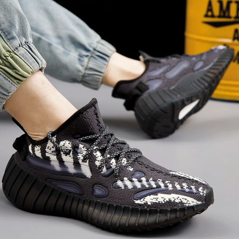 New Autumn-style Boyfriend Mesh Shoes, Breathable Casual Sports Shoes, Popcorn Sole Lightweight Running Shoes