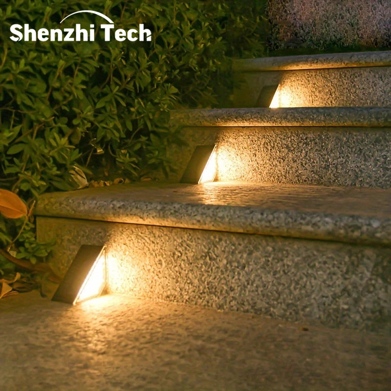 8Pcs LED Solar Step Lights, Waterproof Outdoor Stair Lights, Solar Deck Lights Outdoor Solar Landscape Lighting for Yard, Patio