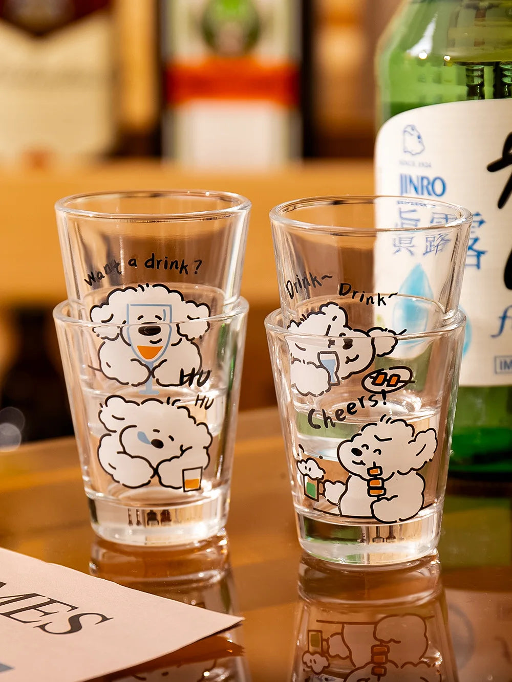 50ml Liquor Cup Shot Glass Drinking Glasses Glass Cups Household Soju Cups Cann