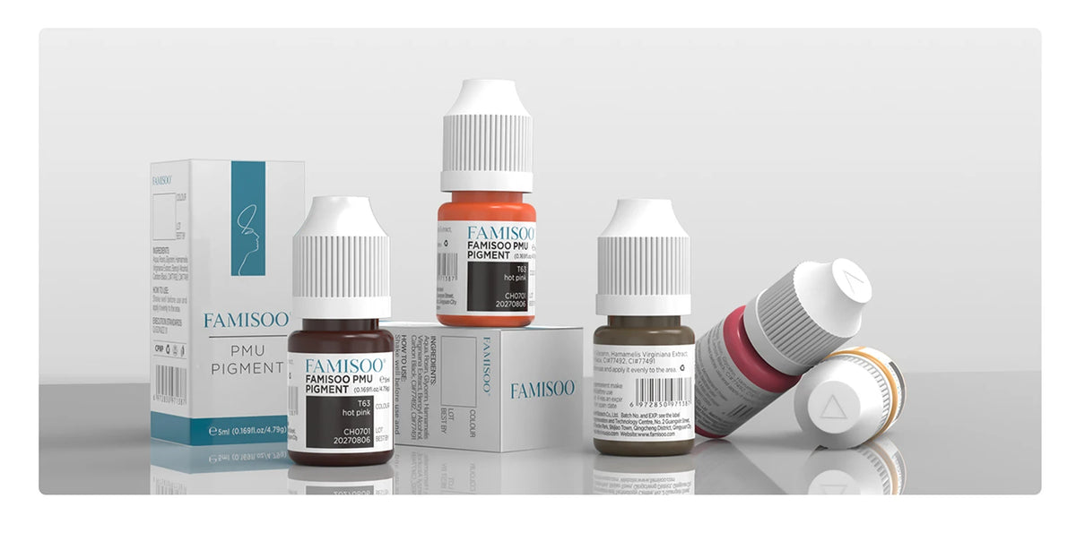 FAMISOO 5ML Permanent Makeup Pigment Tattoo Lips Tattoo Inks Eyebrows Eyeliners Pigments Microblading Pigment Tattoo Pigments
