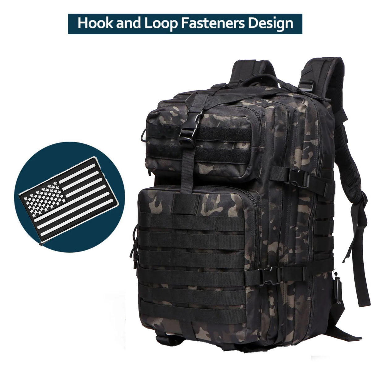 Durable Nylon 50L Waterproof Tactical Outdoor Backpack for Hiking Trekking Fishing Hunting Camping Travel