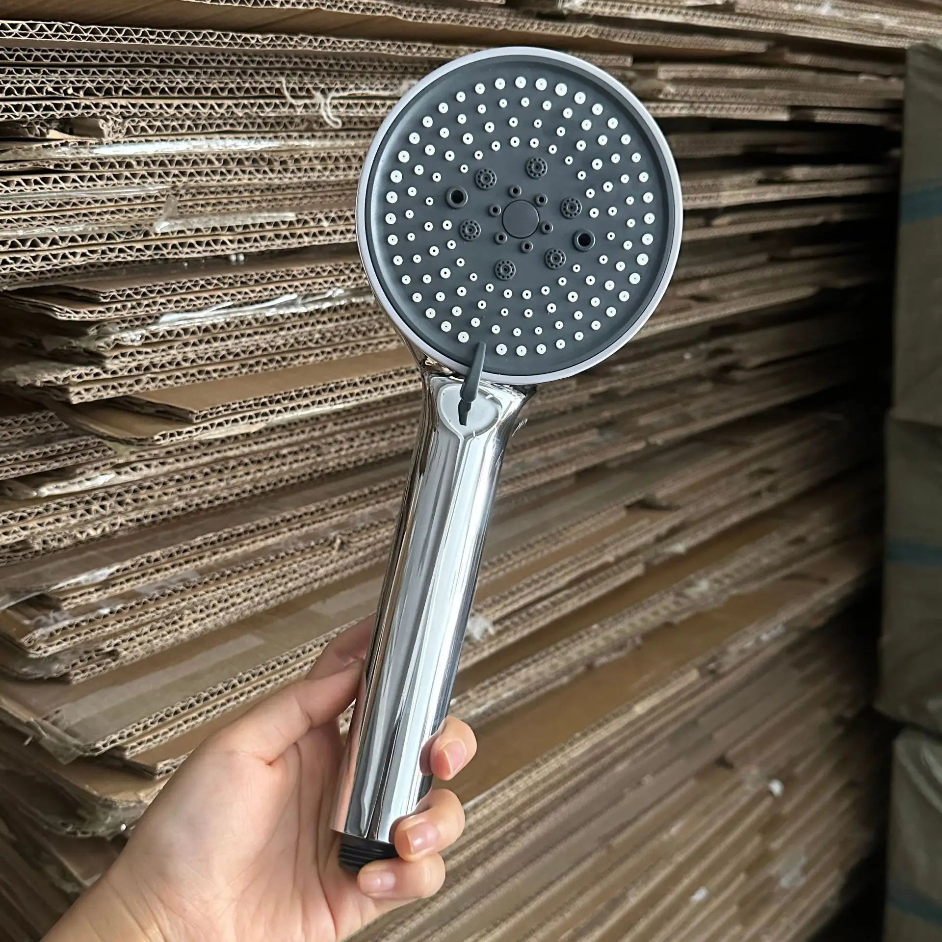 Cream Wind Pressurized ShowerHead 12 Cm Large Panel Water Outlet Handheld  Shower Head Pressurized ShowerSet