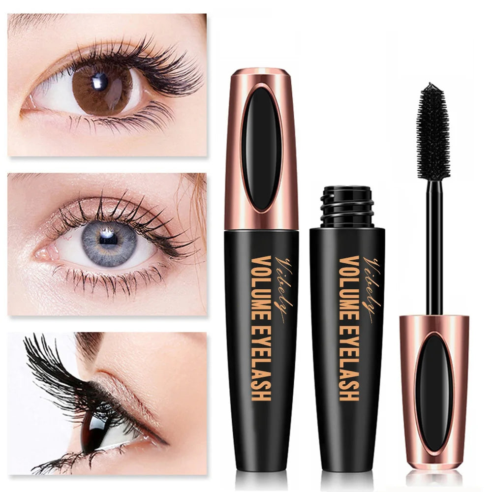 D Volumizing Mascara with Silicone Brush - Waterproof, Smudge Proof for Lengthening & Curling Lashes, Long Lasting Wear