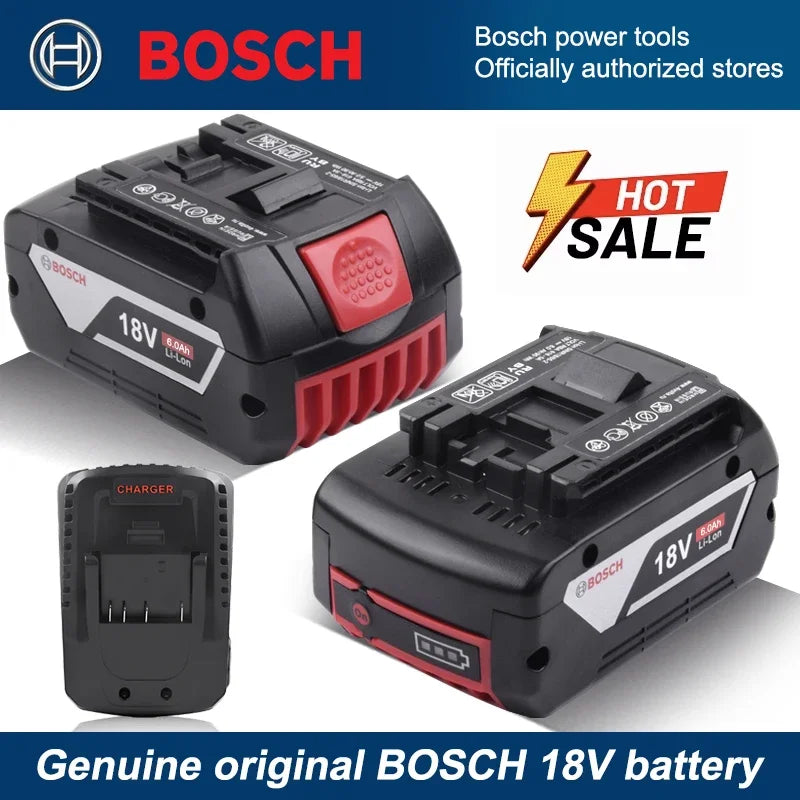 Original Bosch 18V 6.0Ah Lightweight Compact Genuine Battery, Perfect for DIY Home Repair, Fits BAT609G BAT610G GSR18V-LI Tools