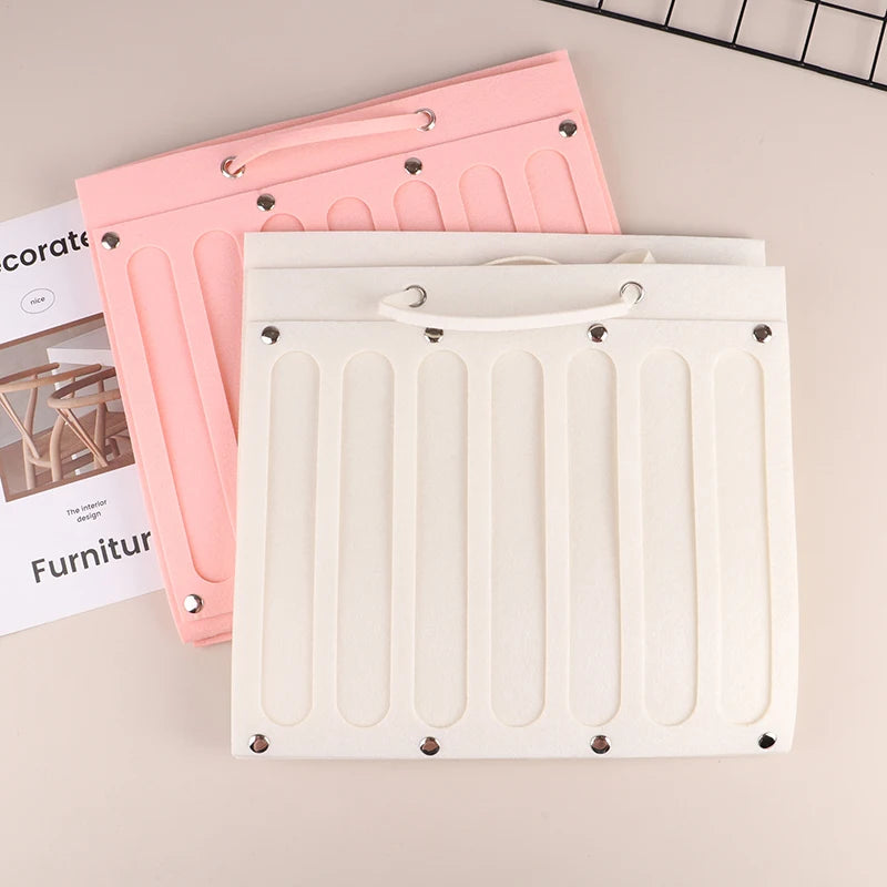 Hanging Hair Claws Clip Storage Pink Organizer For Women Girls Felt Headbands Display Hairpin Sunglasses Accessories Holder Bag