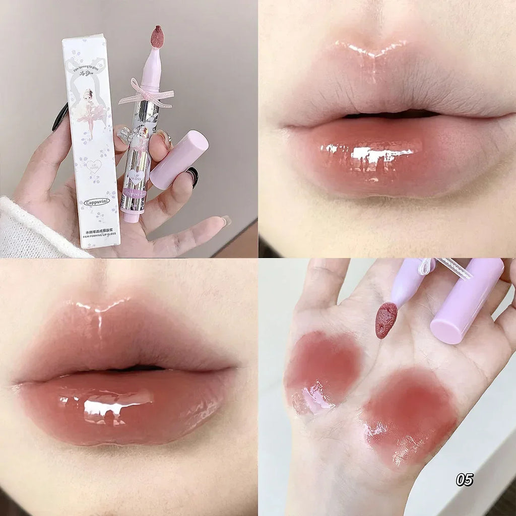 Halo-dyeing Tinted Lip Gloss Crystal Jelly Moisturizing Waterproof Mirror Water Glass Lip Gloss Transparent Color Cosmetics Gift