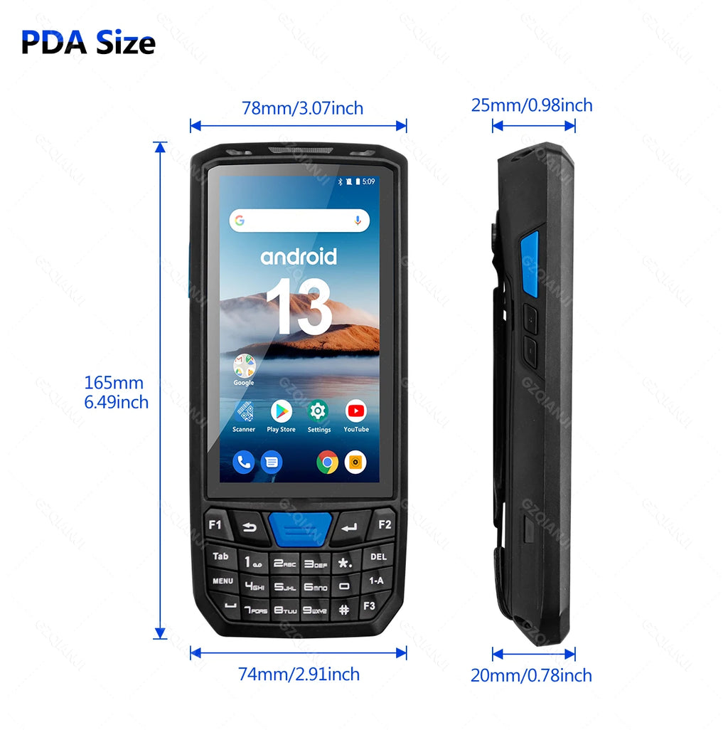Android 13 PDA Rugged Handheld Terminal PDA Data Collector Honeywell 1D 2D QR Barcode Scanner Inventory Wireless 4G GPS POS PDA
