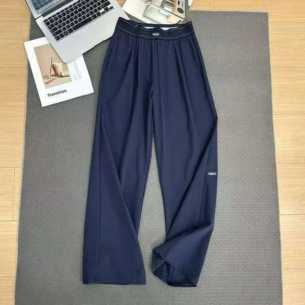 new Loose Casual Pants Women's Summer High Waist and Thin Yoga Pants Breathable Drape Straight Mouth Wide Leg Sweatpants