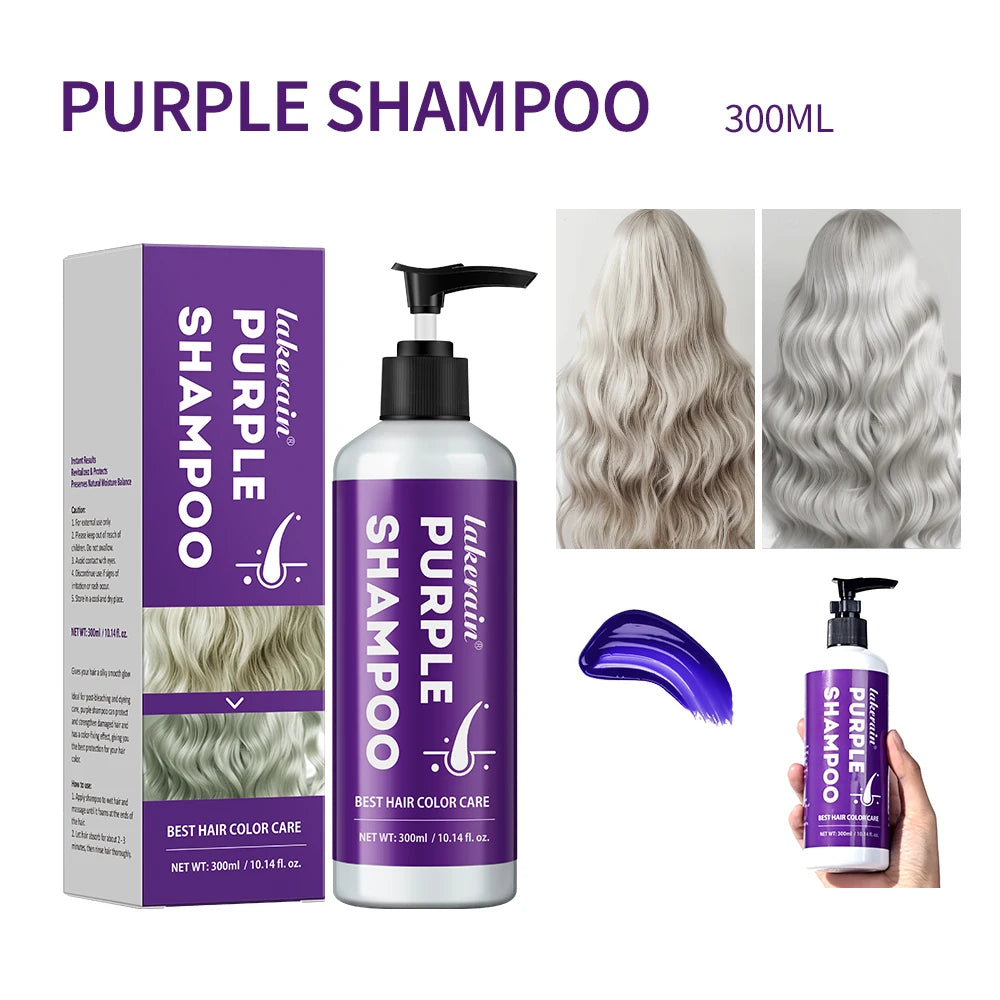 Hair Care Color Lock Purple Shampoo 300ml Anti-Brassiness Yellow Tones Removal Hair Color Protection & Moisturizing Hair Shampoo
