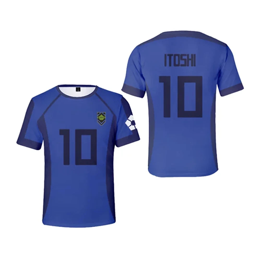 Anime Japan Blue Lock Isagi Yoichi Football Shirt Cosplay Hyoma Chigiri Meguru Bachira Daily Street Style T-shirt Top