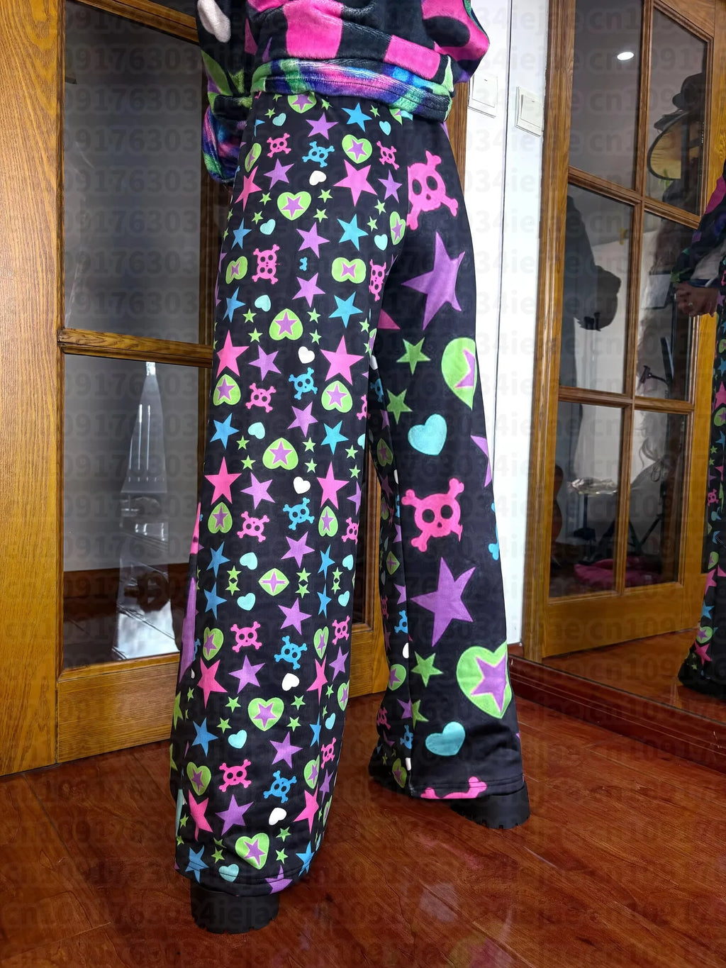 2026 New Black Universe Colorful Star Pants Spring New Cute Kawaii Yami Y2k Harajuku Style Fashionable Special Loose Kid Pants