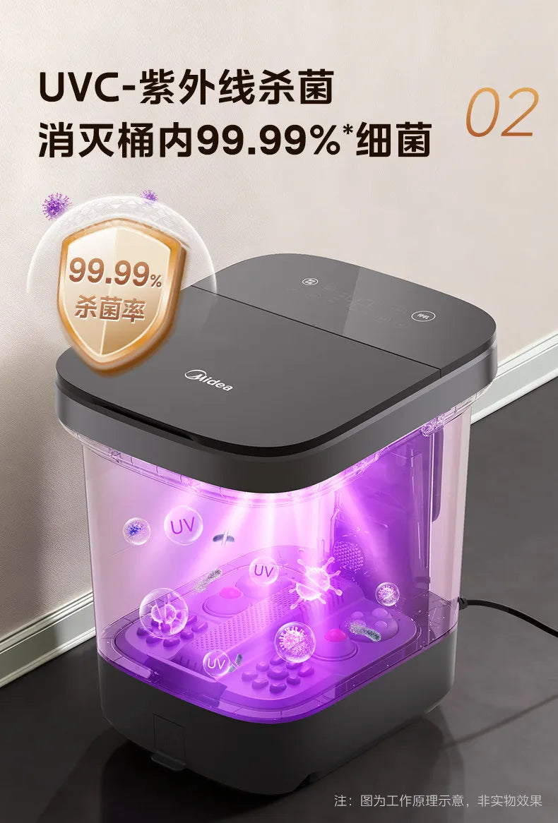 Tall, deep foot bath tub with sterilization, heating, constant temperature, home use, massage, electric foot bath basin - a gift