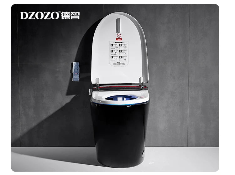110V Modern Home Hotel Sanitary Ware Electric Closestool Smart Toilet Bowl Bidet Automatic Black Bathroom Toilet