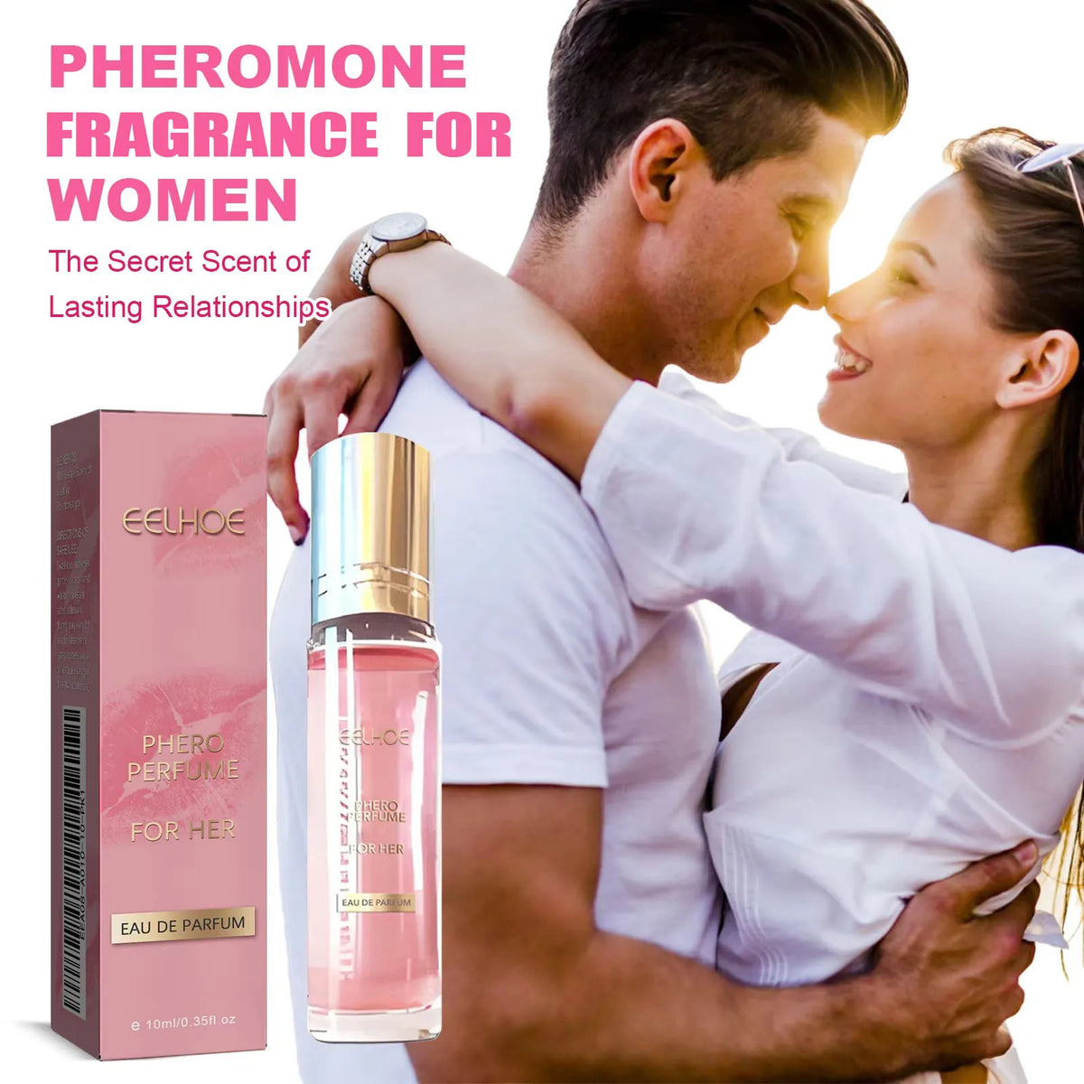 EELHOE 10ml Pink Rollerball Phero Fragrance Long Lasting Scent Portable Body Dating Essential For Man Women Lasting Relationship