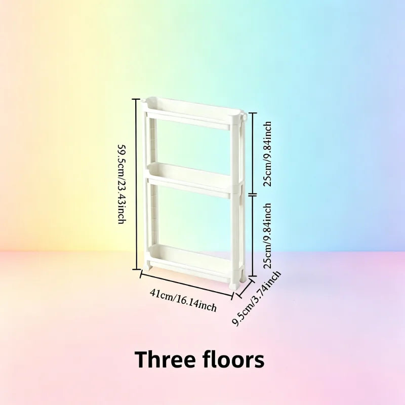 9.5cm Slim 3-Tier Door Gap Storage Cabinet, Narrow Side Shelf, Perfect Organizer for Bathroom & Kitchen Sundries Storage