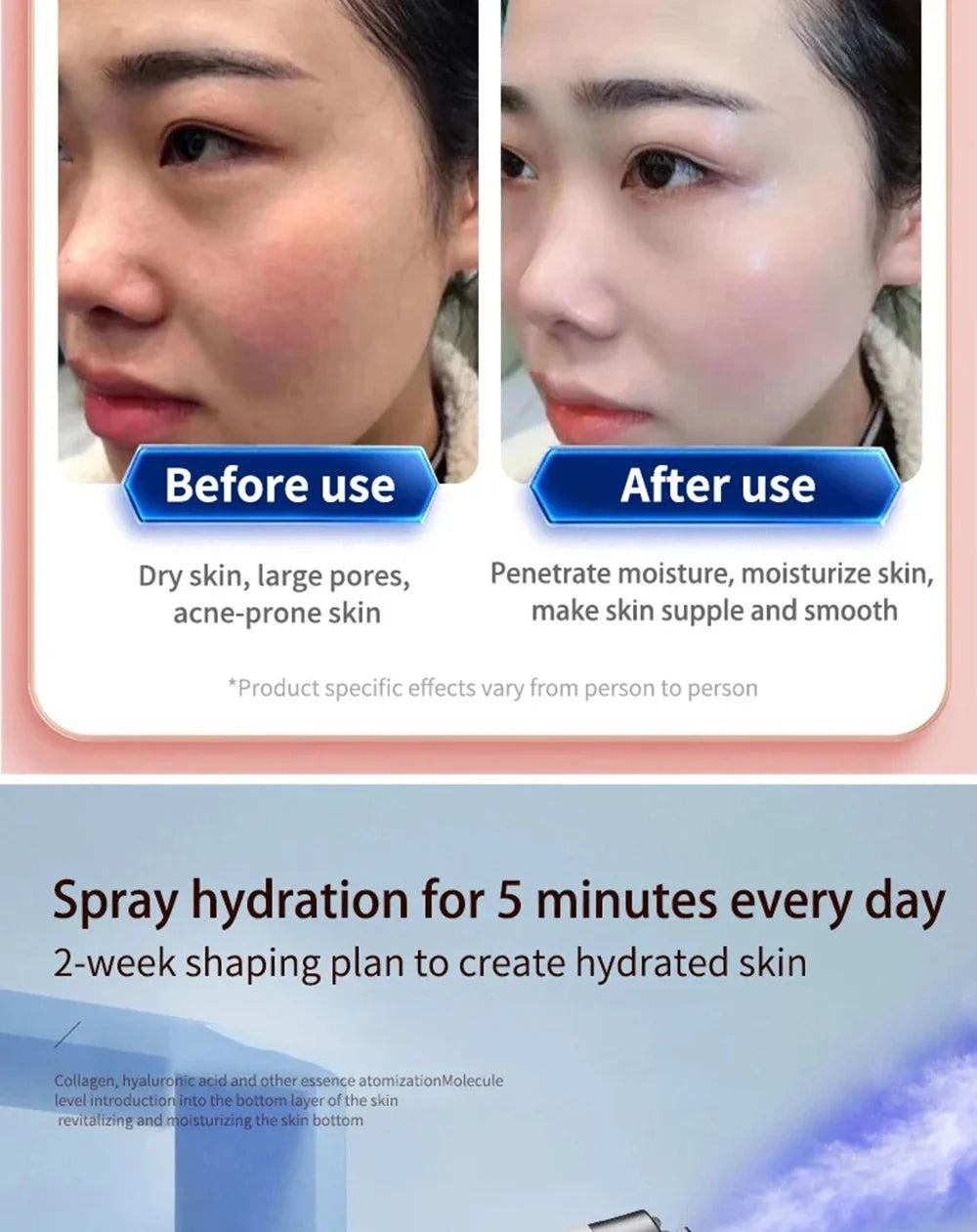 Facial Skin Moisturizing Mist Sprayer Airbrush Facial Deep Cleaning Oxygen Injector Sprayer Cordless Air Brush Compressor