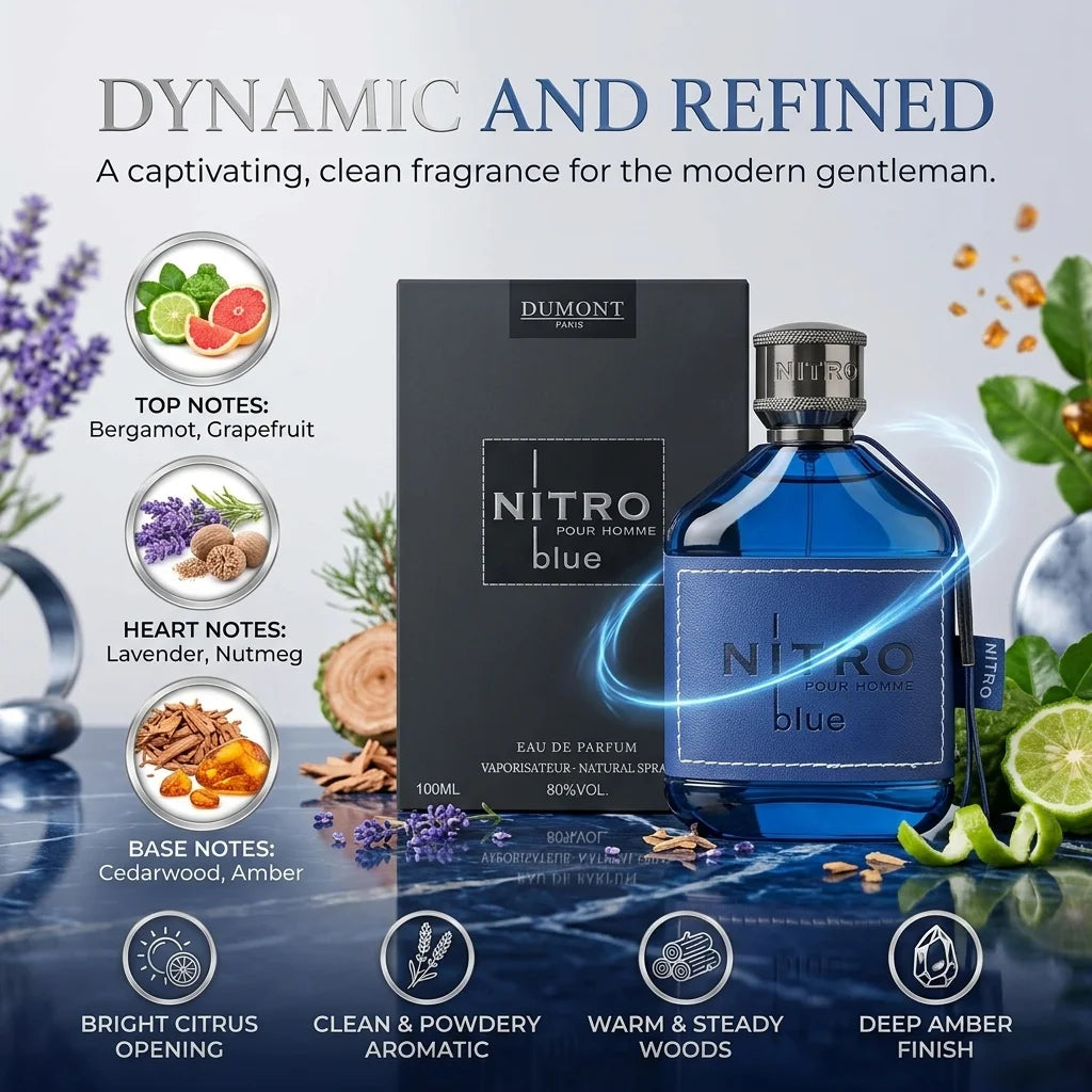 100ML Dumont Nitro Red Intense Brown Blue Green Pour Homme Eau De Parfum Cologne for Men Long Lasting Scent