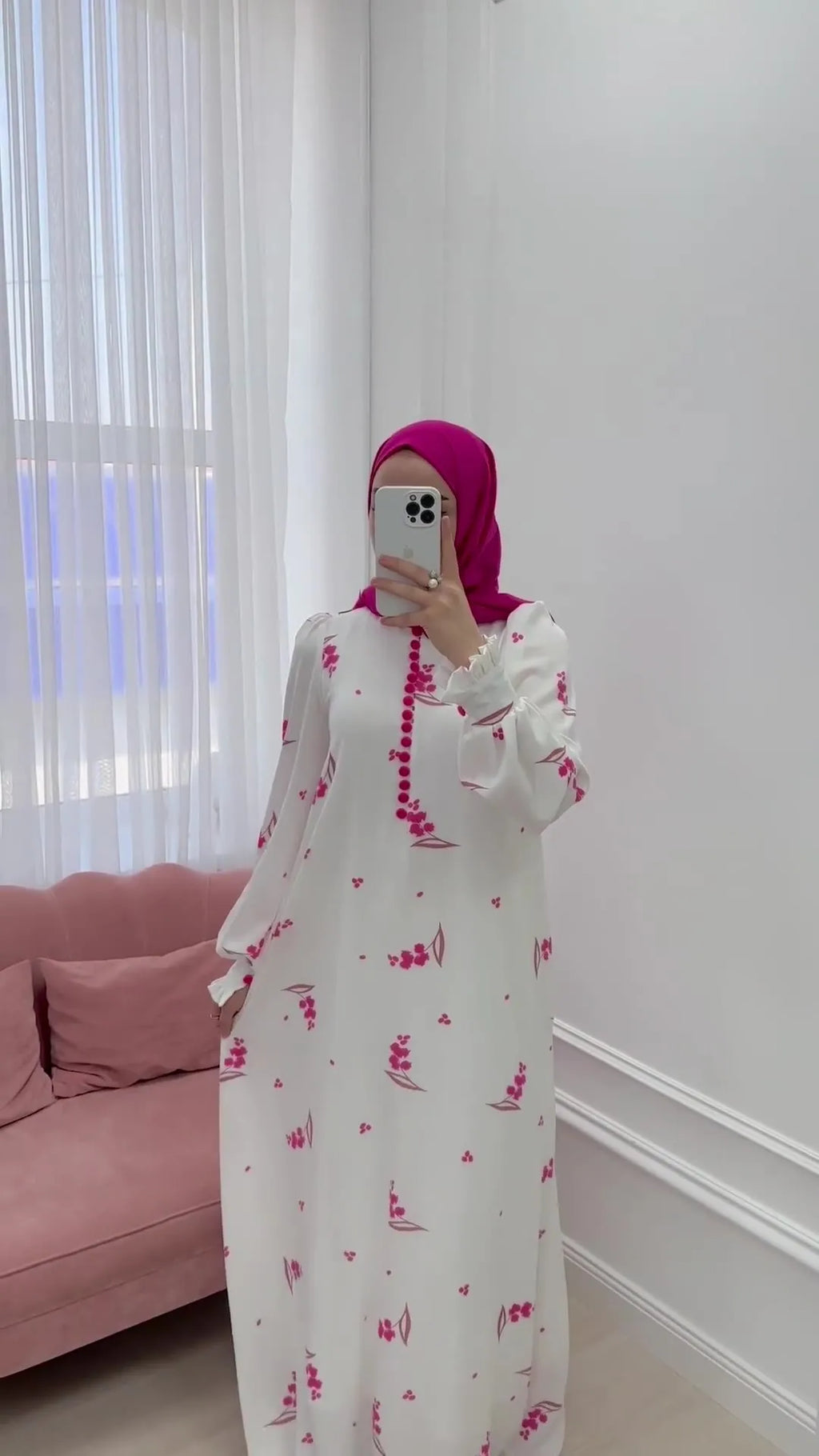 Eid Muslim Party Dress for Women Sweet Print Long Dresses Button Ramadan Morocco Vestidos Largos Dubai Turkey Robe Jalabiya 2024