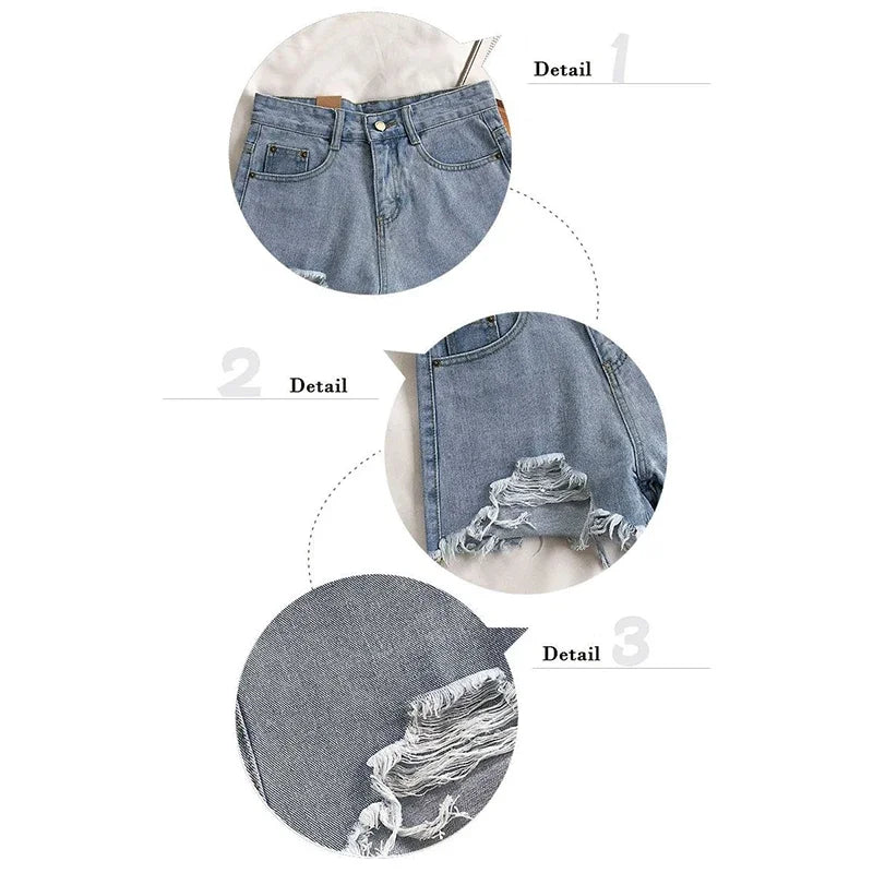 Summer Hot Sale Girls Fashion Denim Shorts Lady Chic Sexy Mini Pants Women Raw Edge High Waist A-line Short Jeans