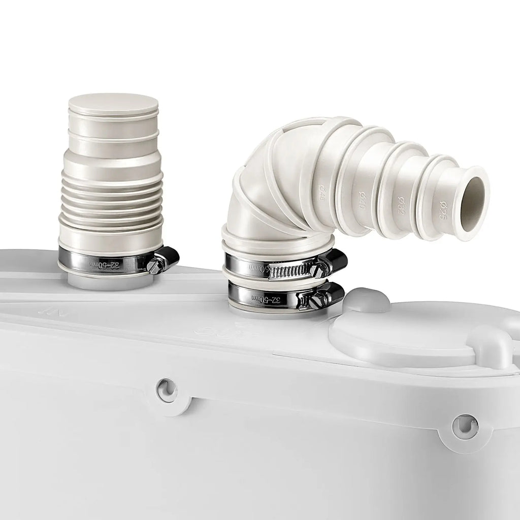 Macerator Pump, 500W, 29 GPM Flow, 26 ft/8 m Head, Macerator Sewerage Toilet Pump with 4 Water Inlets, Waste Water Disposal Upflush Machine for Kitchen, Basement, Shower, Sink, Laundry, Bathtub