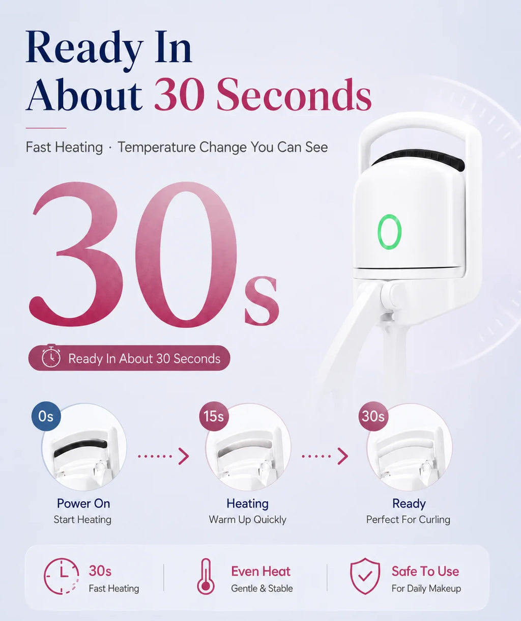 Electric Eyelash Curler Heated Eyelash Curler Rechargeable Eyelash Curler Dual Temperature Fast Heating Portable Makeup Tool
