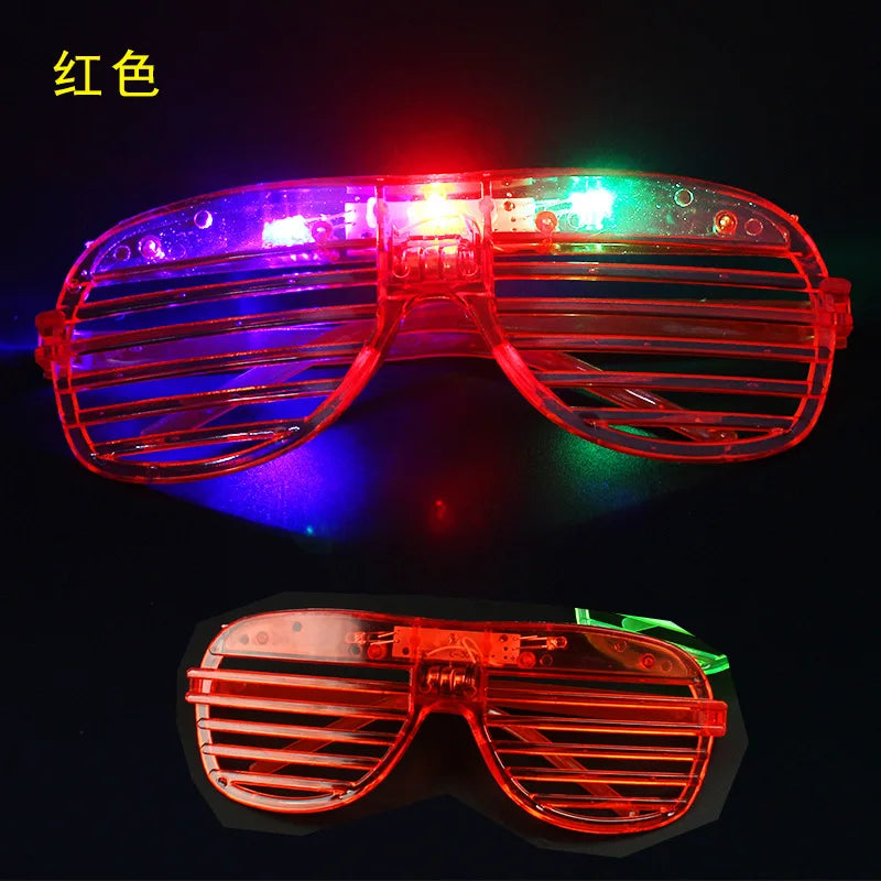 5Pc LED Luminous Blinds Glasses Adult Children Role Playing Props Halloween Party Wedding Bachelorette Party Bar Gift Decoration