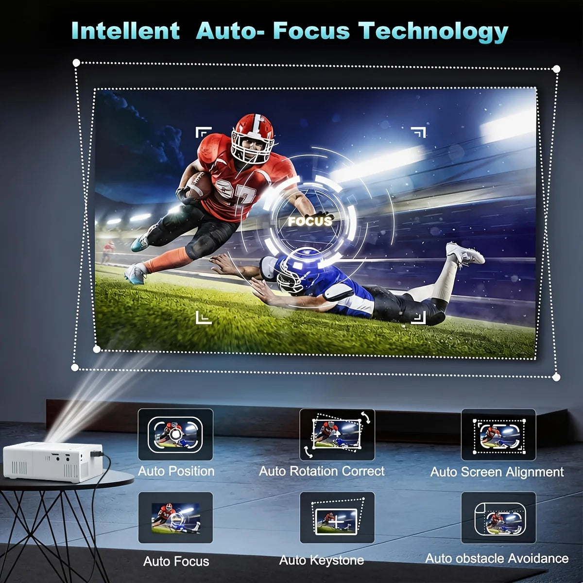 2026 upgraded mini Projector, portable video projector, home theater projector, supports 4K HD resolution, USB connection