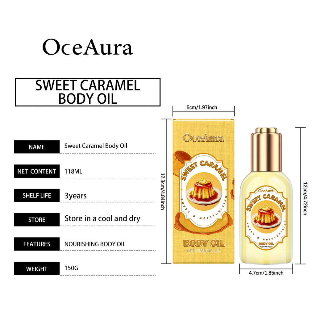 OceAura Strawberry Body Oil Vanilla Sweet Caramel Perfume Moisturizing Skin Barrier Repair Nourish Marshmallow Body Massage Oil