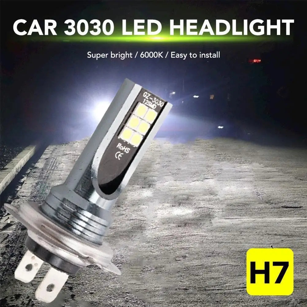 H1/H3/H4/H7/H11 LED Headlight Bulb Beam 12V 12W High Power LED Car Light Headlamp 6000K Auto Headlight Bulbs 12000LM