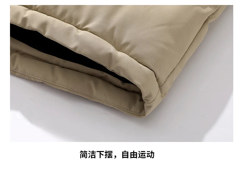 Men's  Block Corduroy Hooded Puffer Jacket Full Zip Thick Warm Winter Coat Loose Windproof Casual Outerwear With Side Pockets
