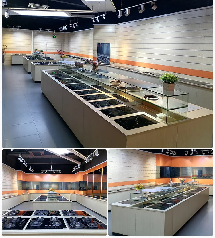 New Products Kitchen Appliances Glass Panel 4 Burners Hybrid Hob With Gas / Induction / Ceramic Burner