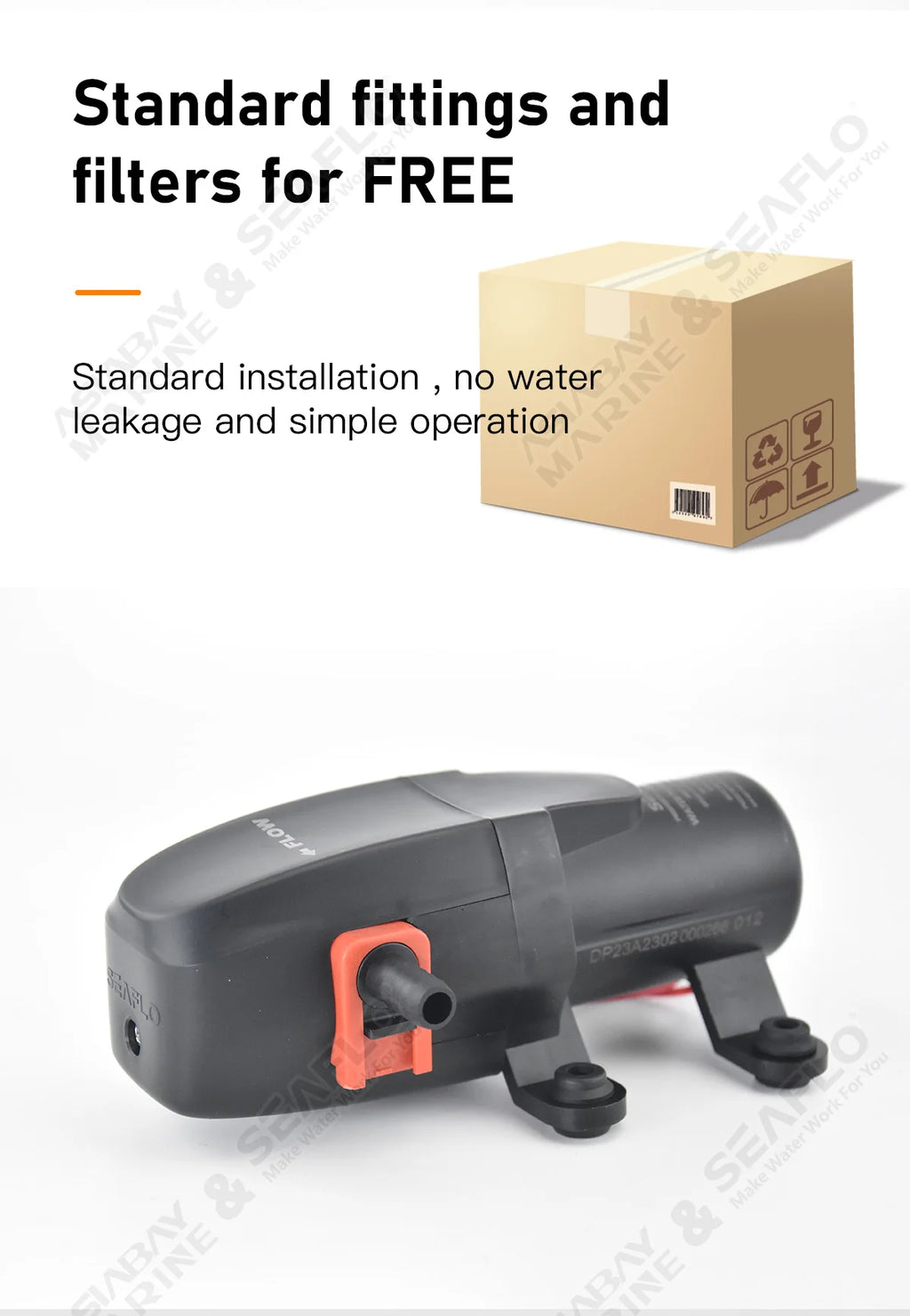 SEAFLO 12V 23A Series 40 PSI Automatic Marine Water Diaphragm Pump Self Priming Electric Boat Beer RV Caravan High Pressure