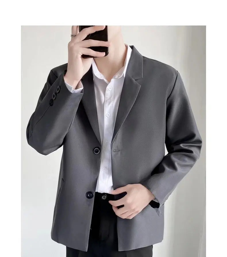 2025 men's spring and autumn casual suit jacket fashionable lightweight work office business slim fit Western style top
