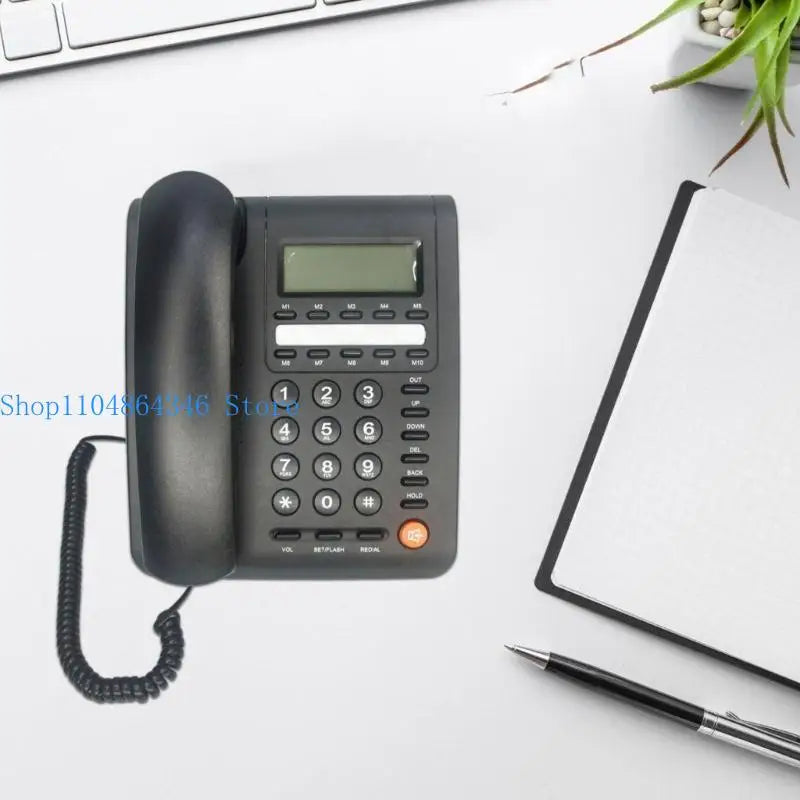 5asd Desktop Landline Telephone Fixed Phone Corded Telephone with Caller Display Cord Record for Home Hotel Offices and More