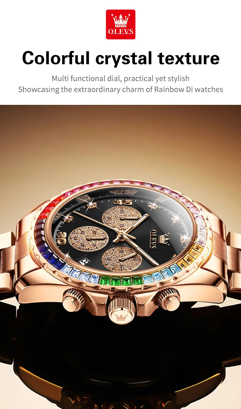OLEVS 2939 Watches For Man Original Brand Multifunctional Quartz Watch Waterproof Luminous Stainless Steel Men Watches Reloj