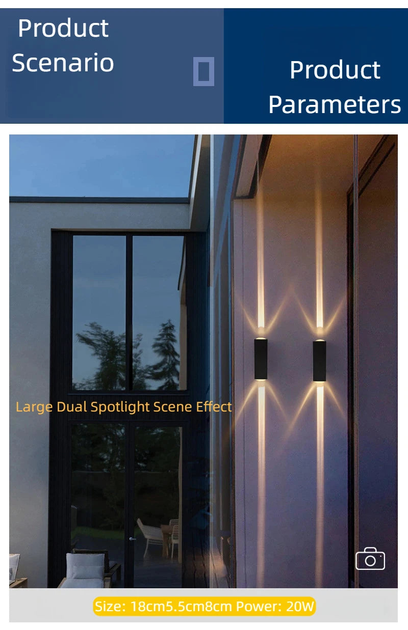 LED Indoor Outdoor Wall Lamps Villa Courtyard Pillar Spotlight Stair Lighting Boundary Home Illumination
