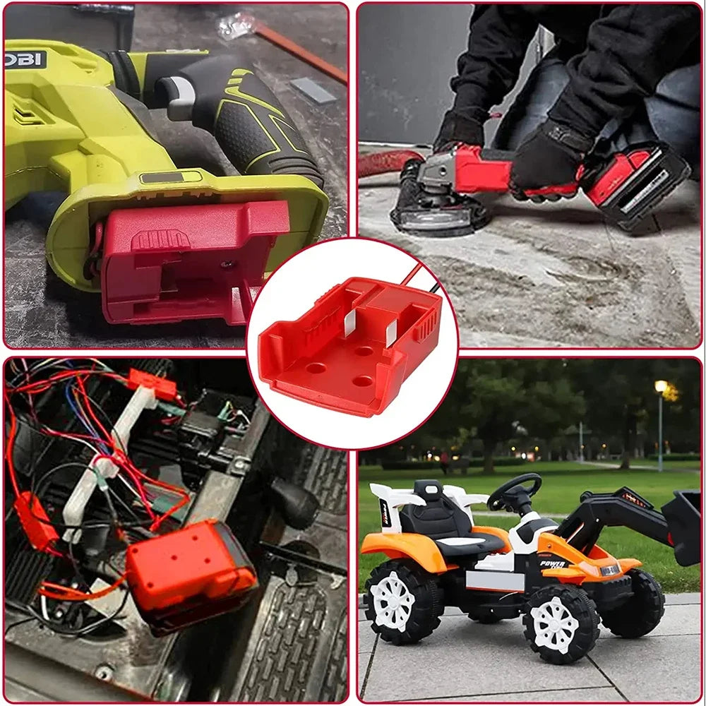Lithium Battery Adapter Connector for Milwaukee for M18 18V Li-ion Battery DIY Power Supply Wheel Adapter Dock Holder 48-11-1815