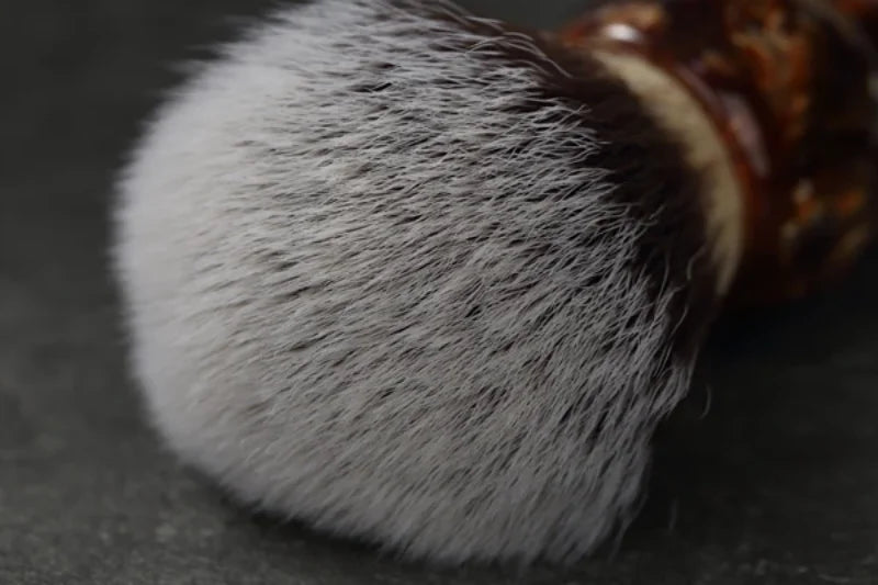 YAQI Caramel Cat's Whisker Synthetic Hair Mens Wet Shaving Brush - Premium Quality Travel Beard Care Grooming Tool