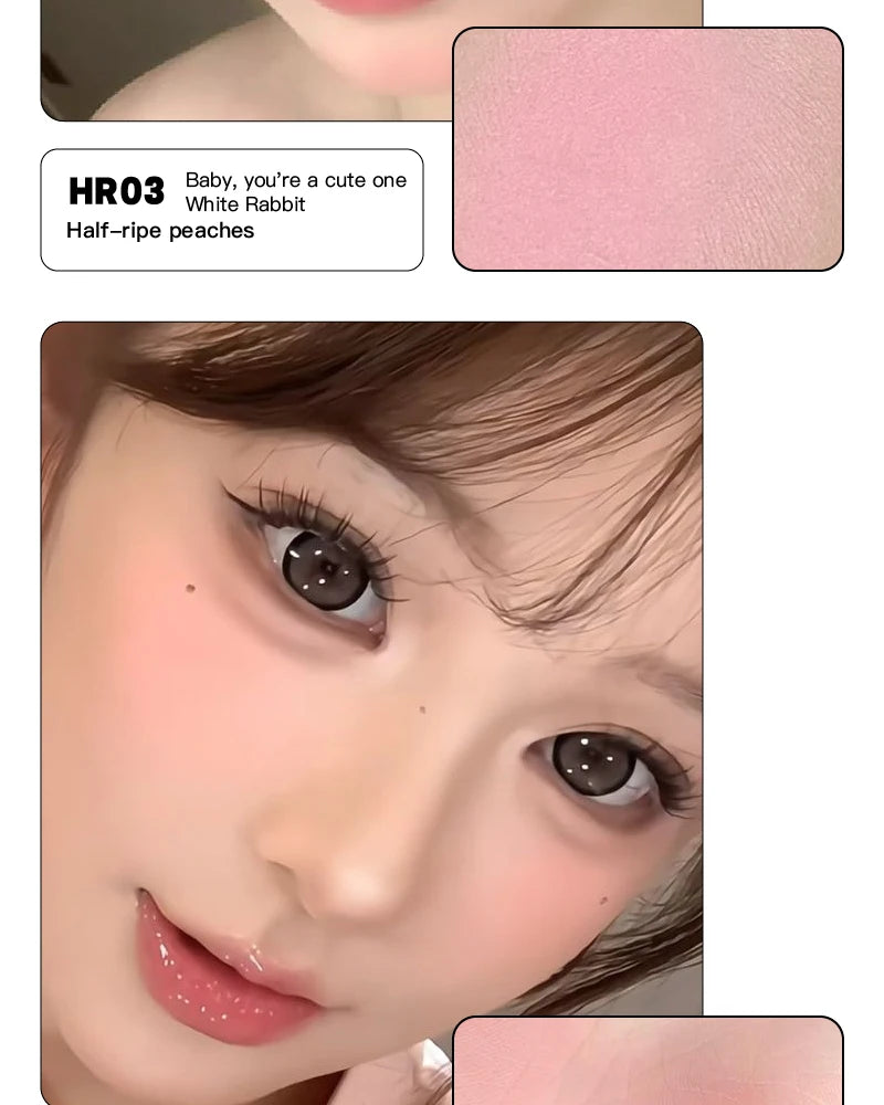 Purple Blush Cream Cheek Rouge Rose Brown Mud Palette Long-Lasting Waterproof Monochrome Brighten Face Moisturizing Blush Makeup