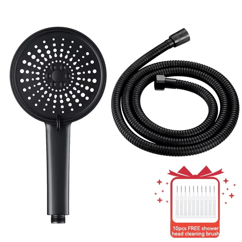 12.5cm Big Panel Shower Head,High Pressure Rainfall Shower Set Water Saving Shower,5 Modes Adjustable Shower Head Bathroom Tools
