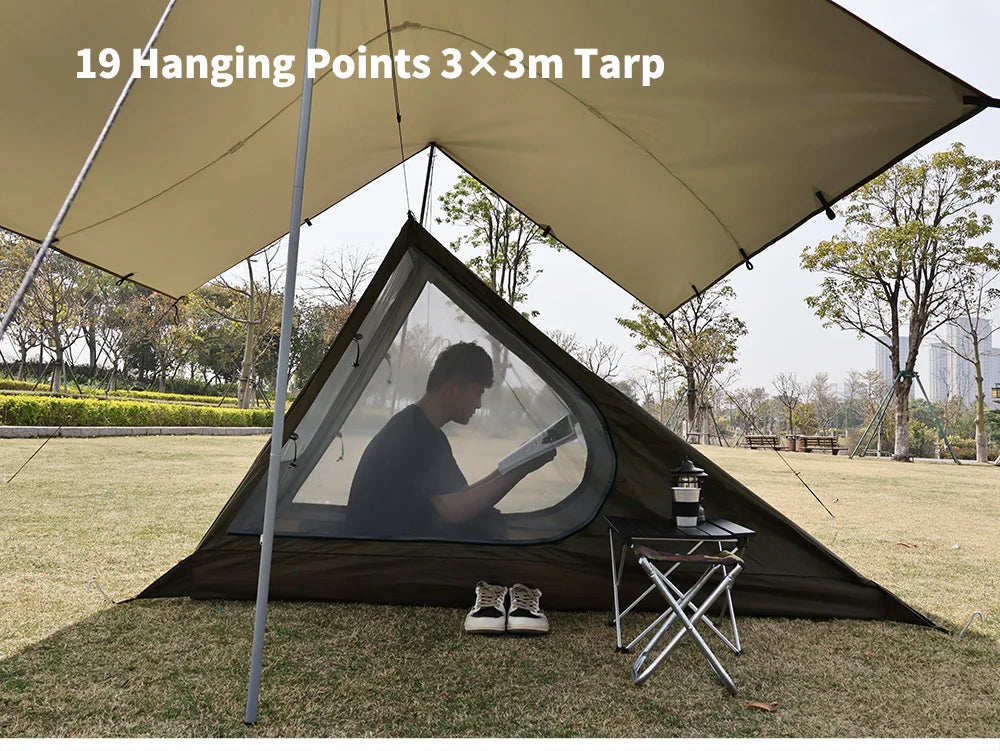 Airy 1 Mesh Tent Trekking Pole Tent Lightweight Solo Tent Camping Tarp Tent Hiking backpacking Single One Person Tent Shelter